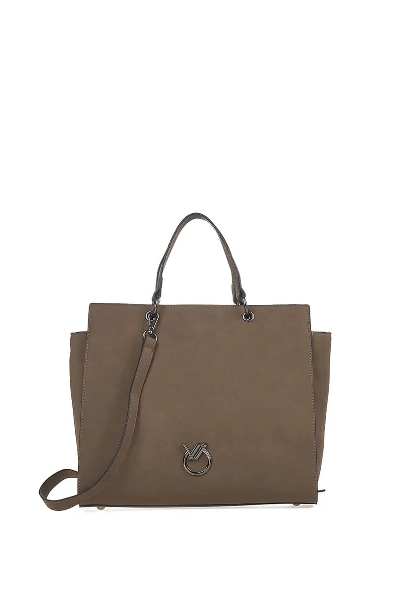 VERDE FASHION | Borsa tote in viscosa con tracolla - 9