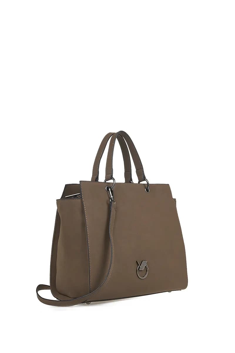 VERDE FASHION | Borsa tote in viscosa con tracolla - 10