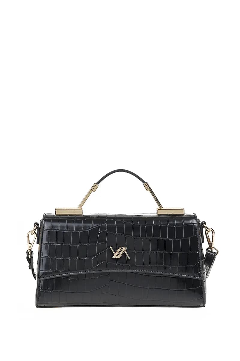 VERDE FASHION | Borsa a tracolla in ecopelle pitonata - 5