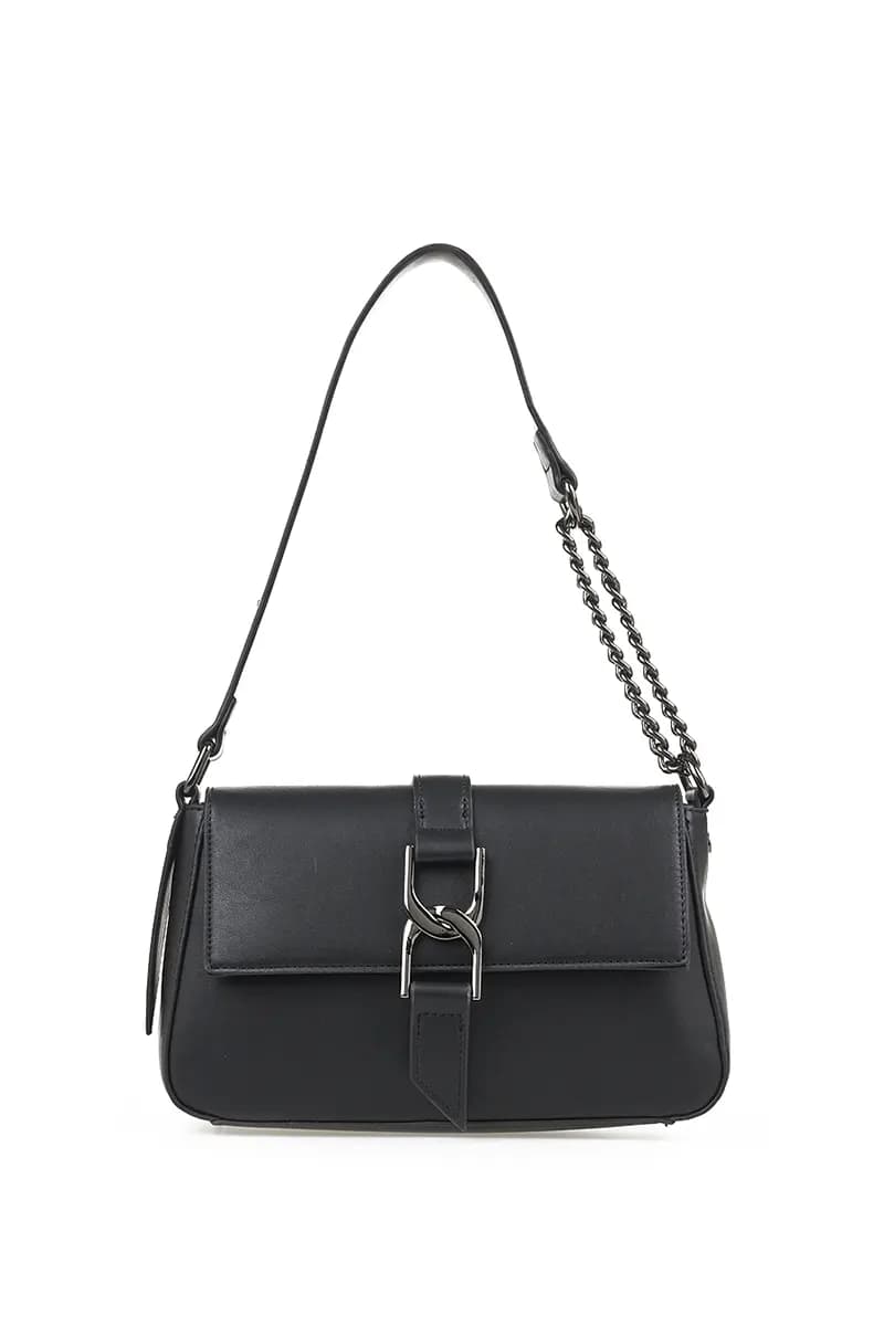 VERDE FASHION | Borsa a spalla con patta e fibbia - 5