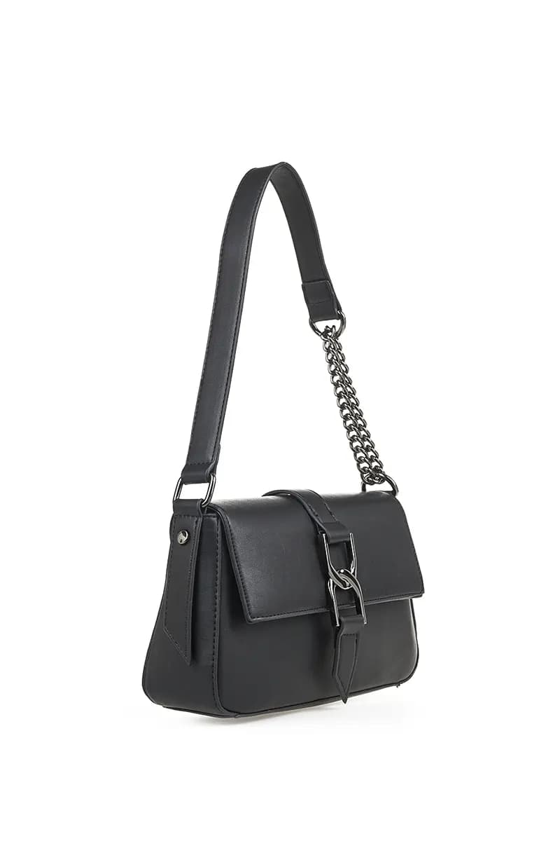 VERDE FASHION | Borsa a spalla con patta e fibbia - 7