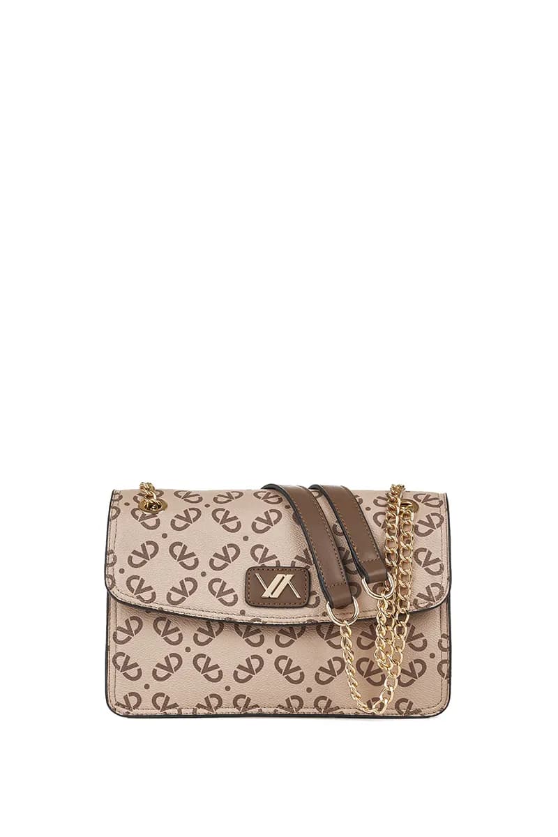 VERDE FASHION | Borsa a tracolla con patta trama bicolore - 1