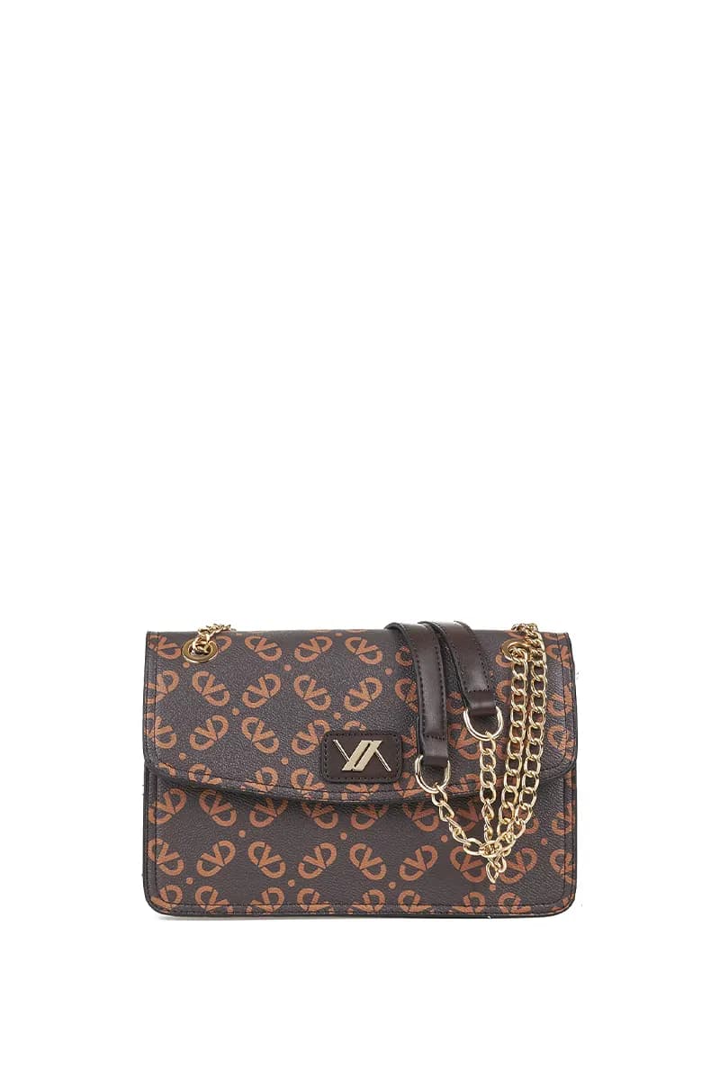 VERDE FASHION | Borsa a tracolla con patta trama bicolore - 5
