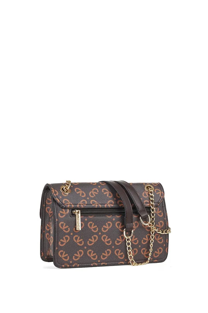 VERDE FASHION | Borsa a tracolla con patta trama bicolore - 6