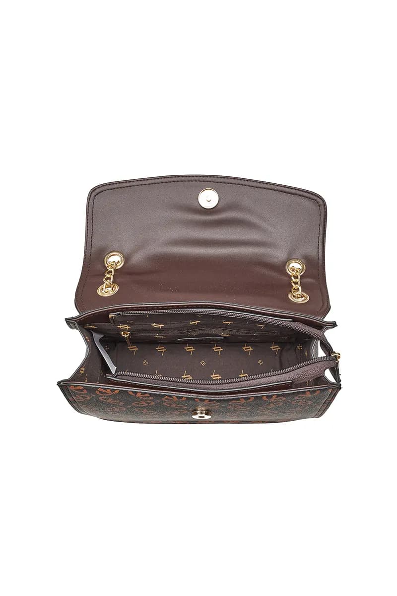 VERDE FASHION | Borsa a tracolla con patta trama bicolore - 8