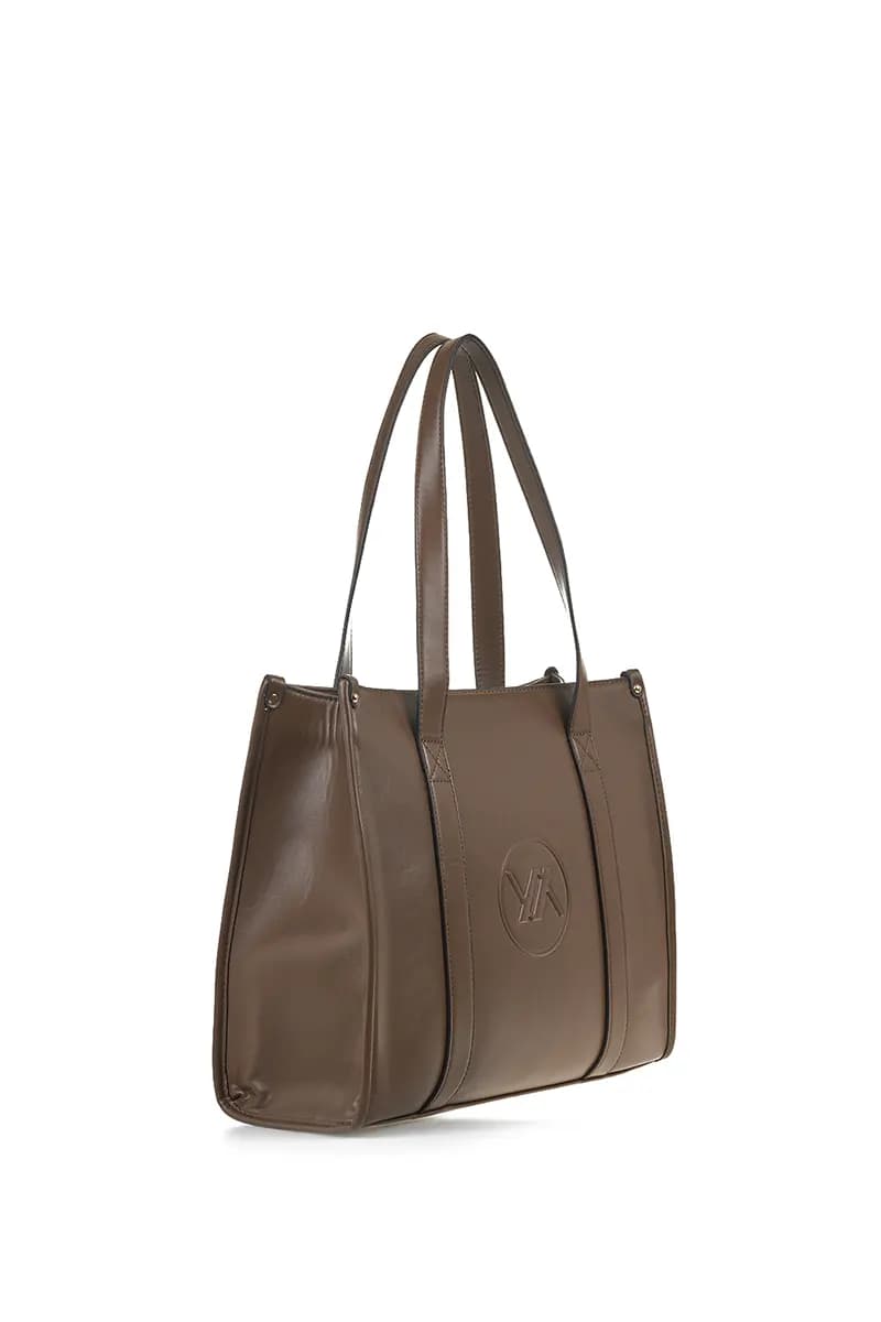 VERDE FASHION | Borsa shopper con logo a rilievo - 11