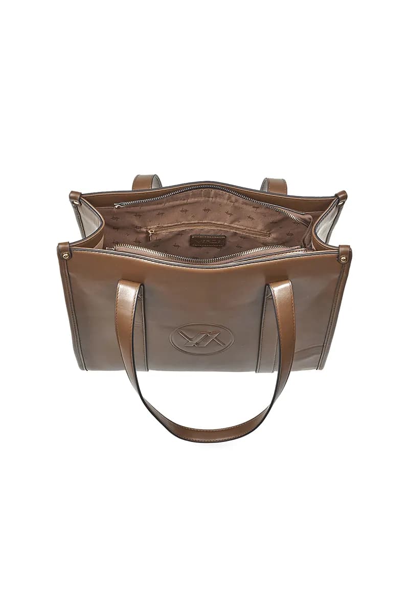 VERDE FASHION | Borsa shopper con logo a rilievo - 12