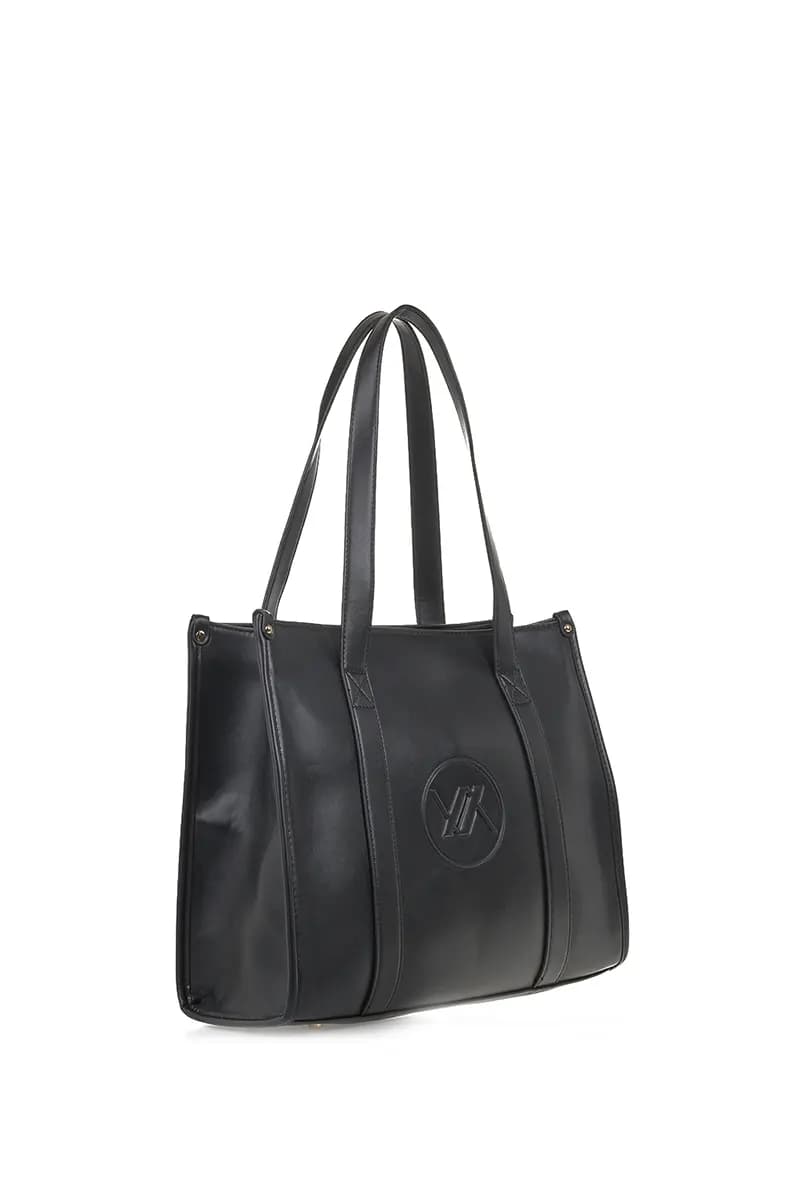 VERDE FASHION | Borsa shopper con logo a rilievo - 7