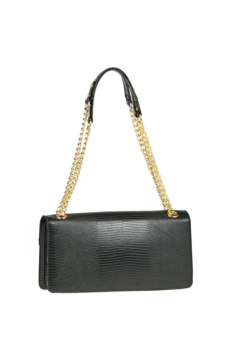 VERDE FASHION | Borsa baguette effetto coccodrillo - 6