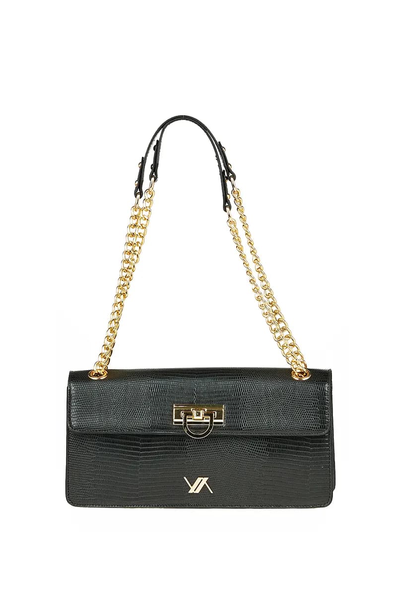 VERDE FASHION | Borsa baguette effetto coccodrillo - 7