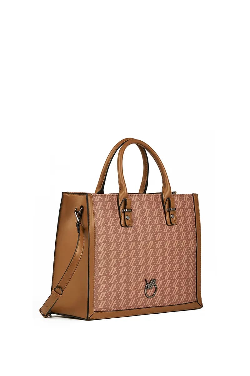 VERDE FASHION | Borsa tote con trama logo all-over - 3