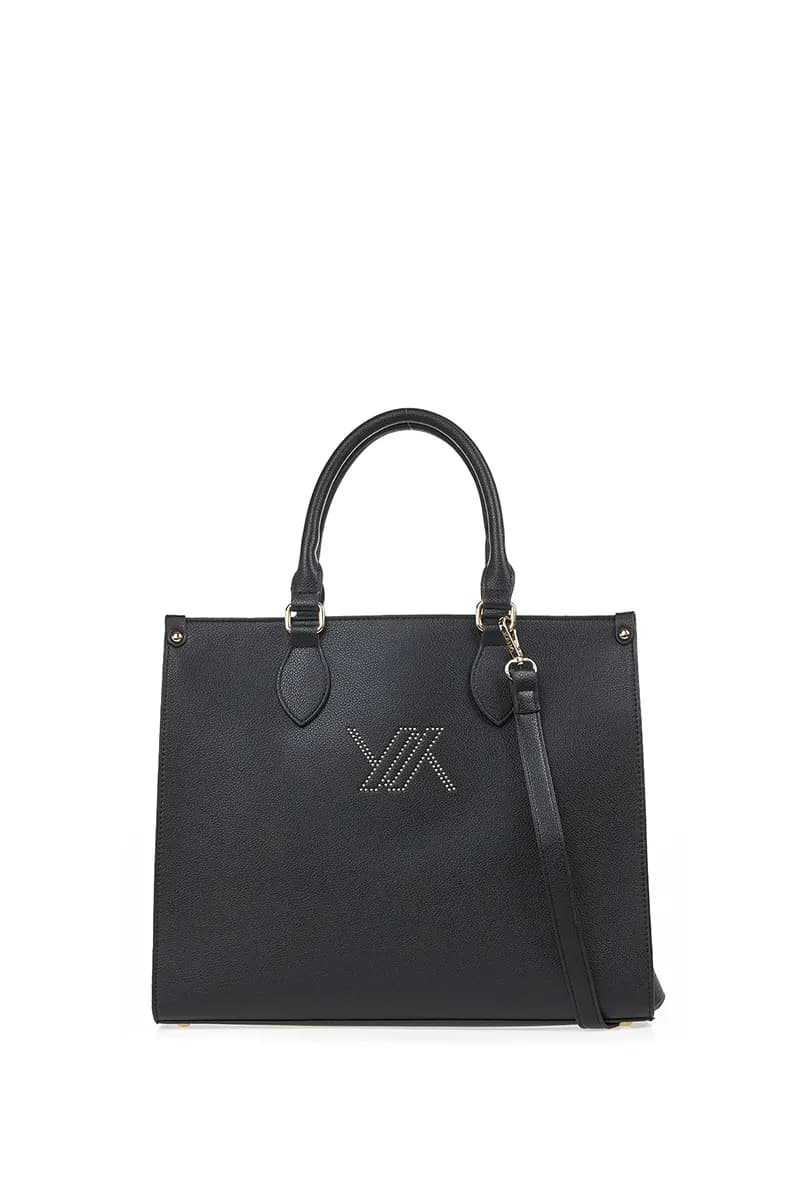 VERDE FASHION | Borsa tote con logo ricamato - 10