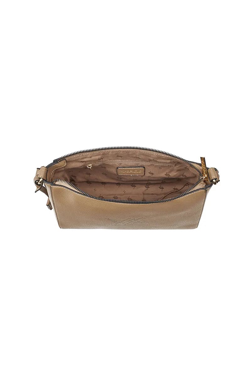 VERDE FASHION | Borsa a spalla con logo ricamato - 8