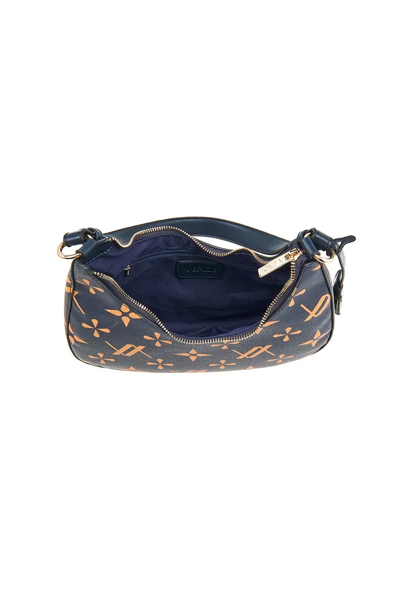VERDE FASHION | Borsa a spalla mezzaluna trama logo - 4