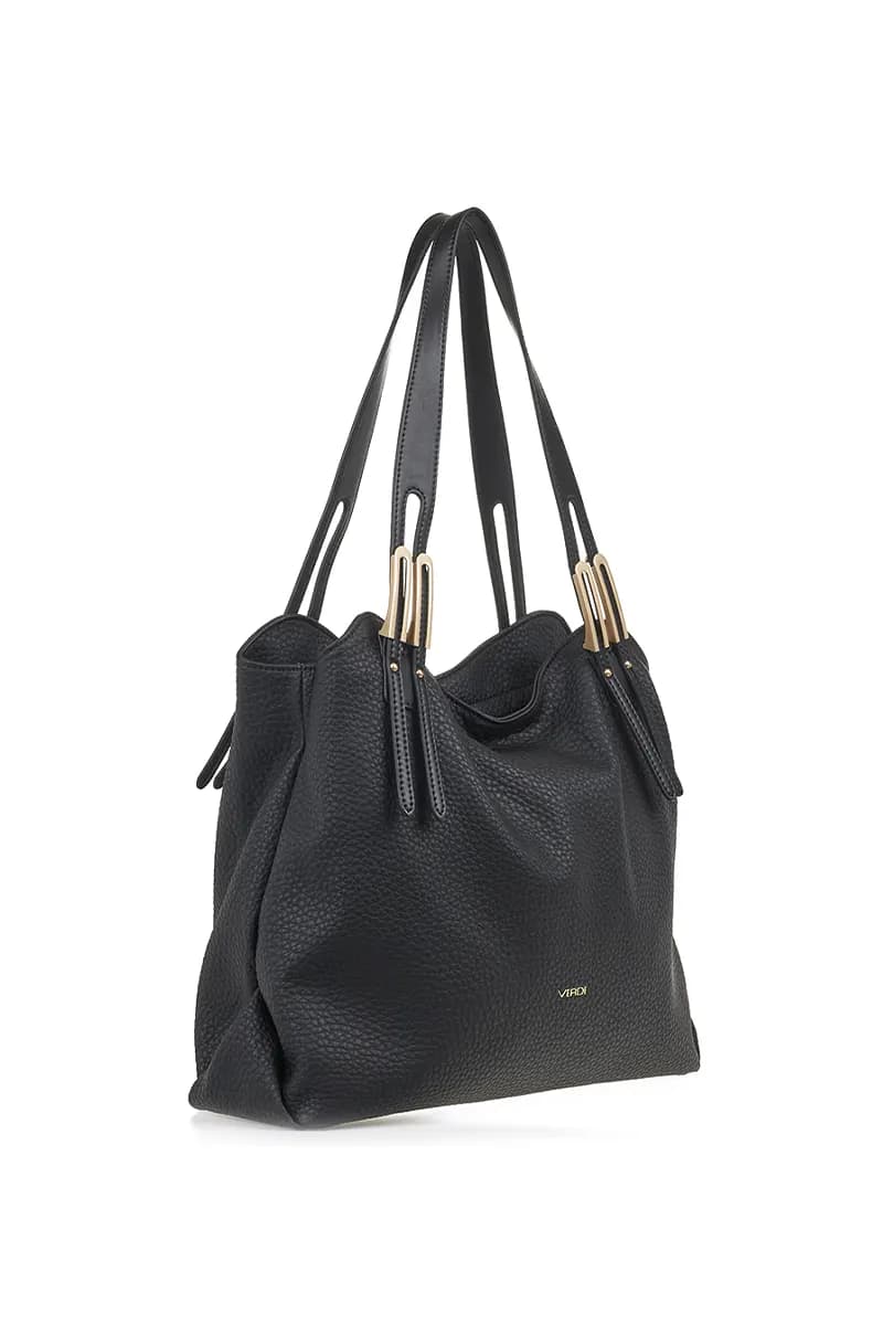 VERDE FASHION | Borsa a spalla morbida in ecopelle - 11