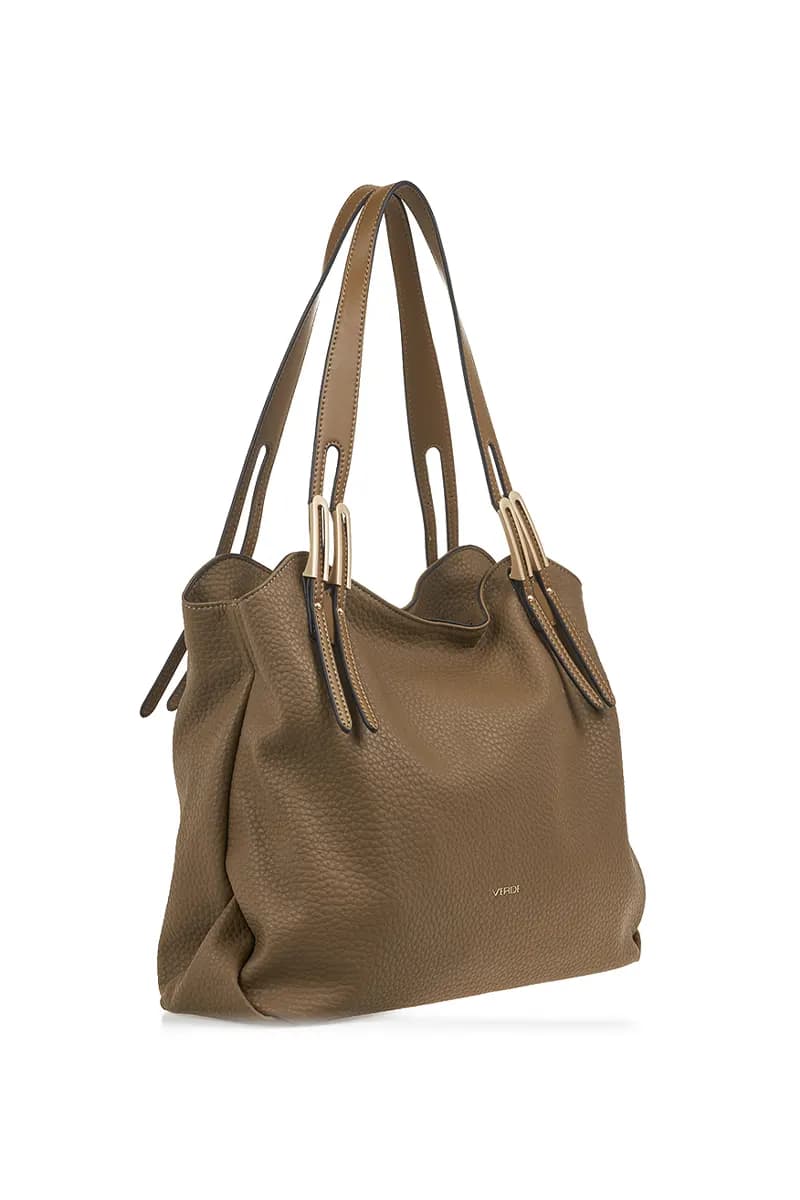 VERDE FASHION | Borsa a spalla morbida in ecopelle - 7