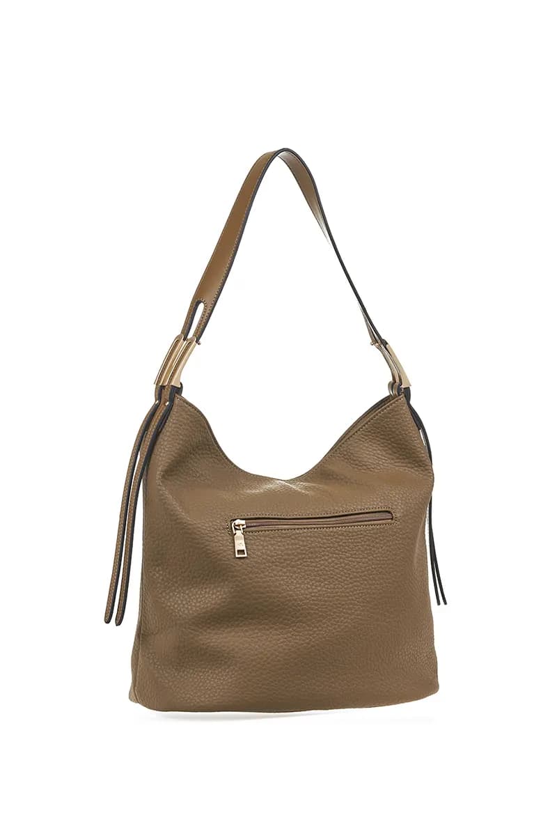 VERDE FASHION | Borsa a spalla morbida in ecopelle - 9