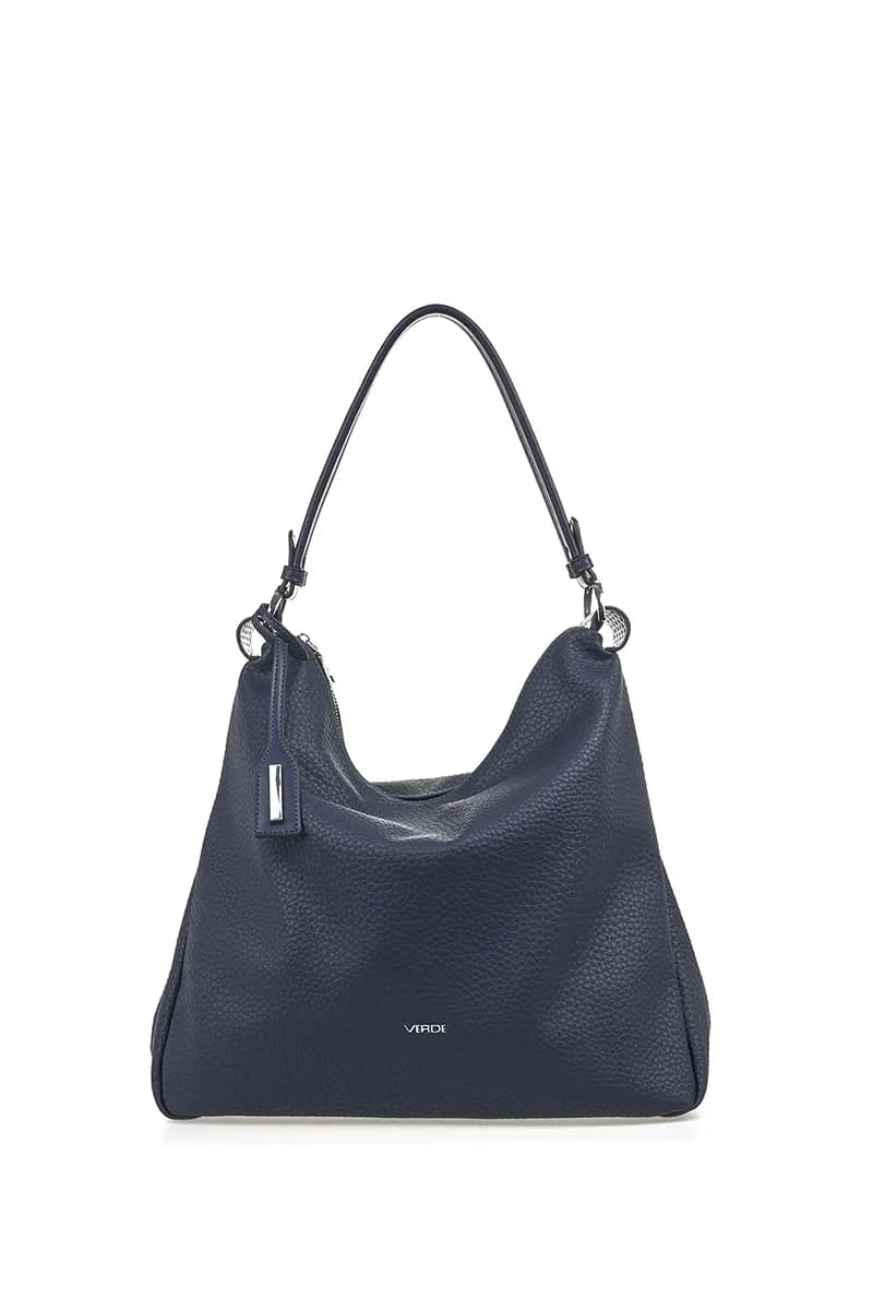 VERDE FASHION | Borsa a spalla morbida in ecopelle - 1