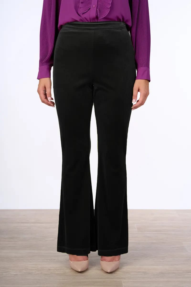NUALY GLAMOUR | Pantalone a zampa in velluto - 12