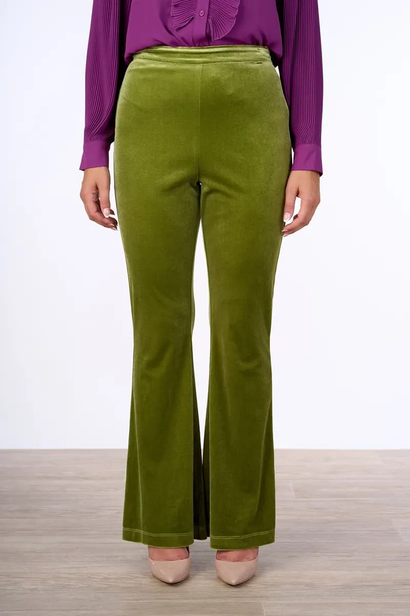 NUALY GLAMOUR | Pantalone a zampa in velluto - 2