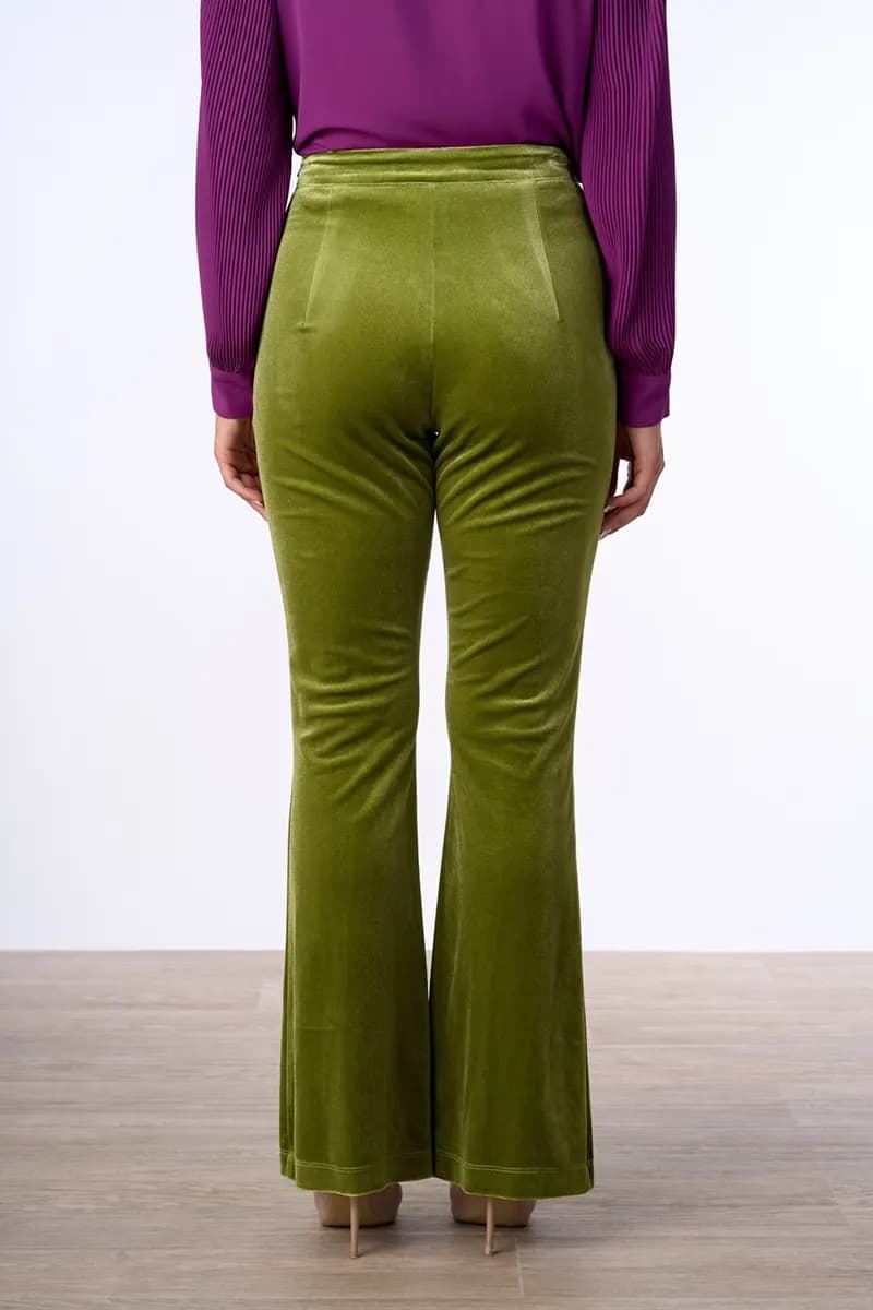 NUALY GLAMOUR | Pantalone a zampa in velluto - 3