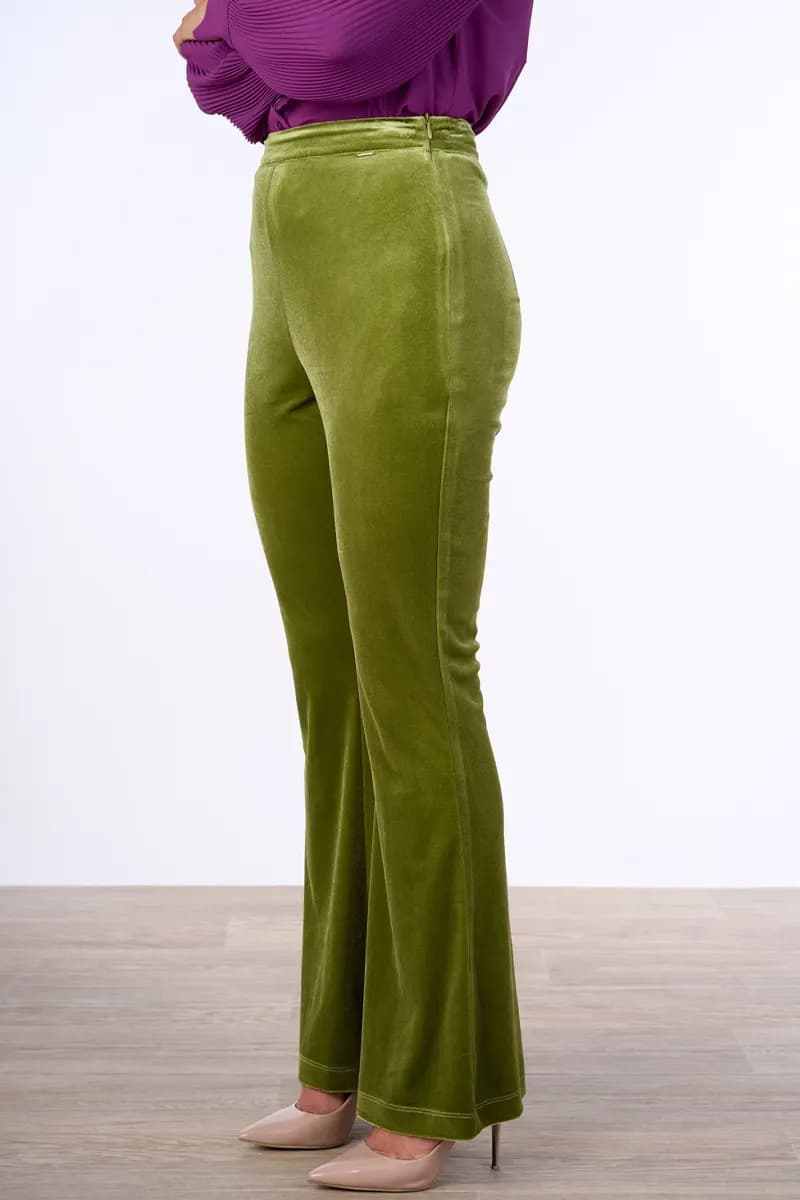 NUALY GLAMOUR | Pantalone a zampa in velluto - 4