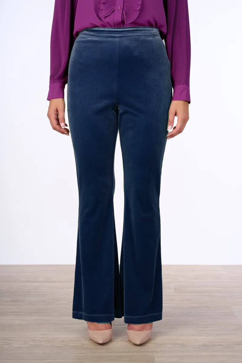 NUALY GLAMOUR | Pantalone a zampa in velluto - 5