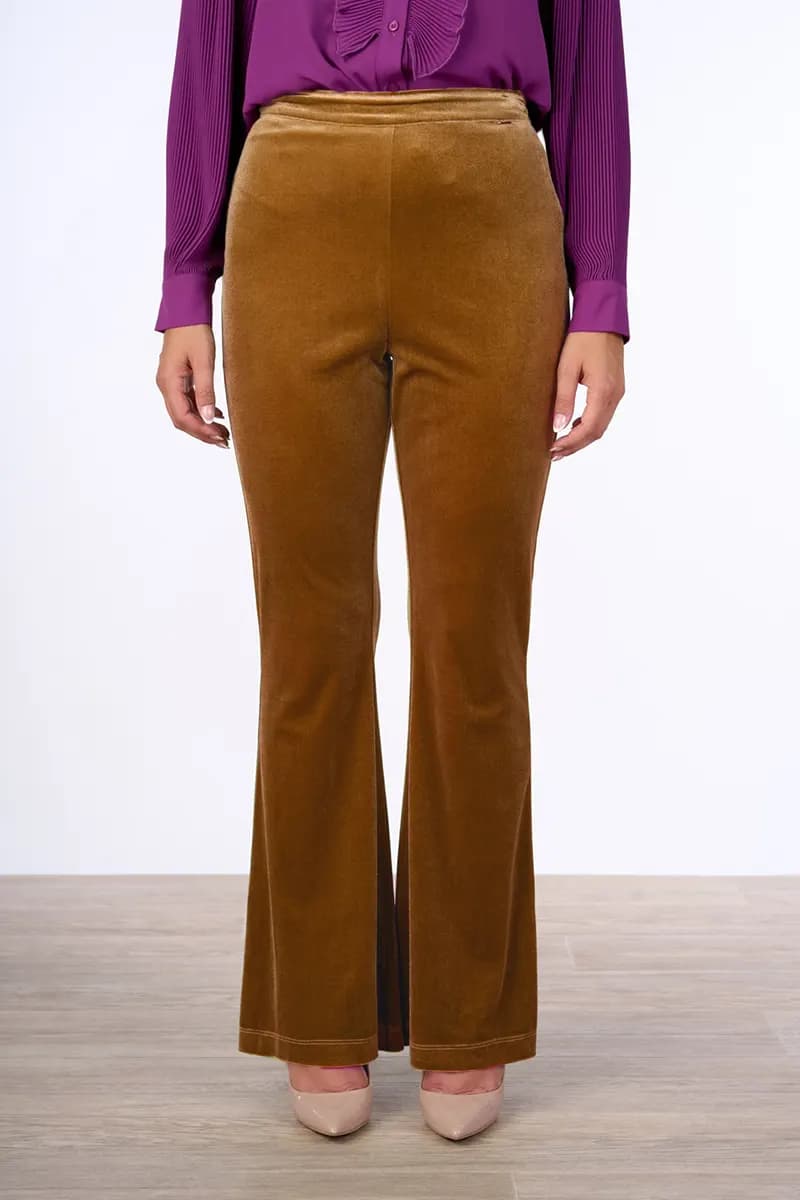 NUALY GLAMOUR | Pantalone a zampa in velluto - 6