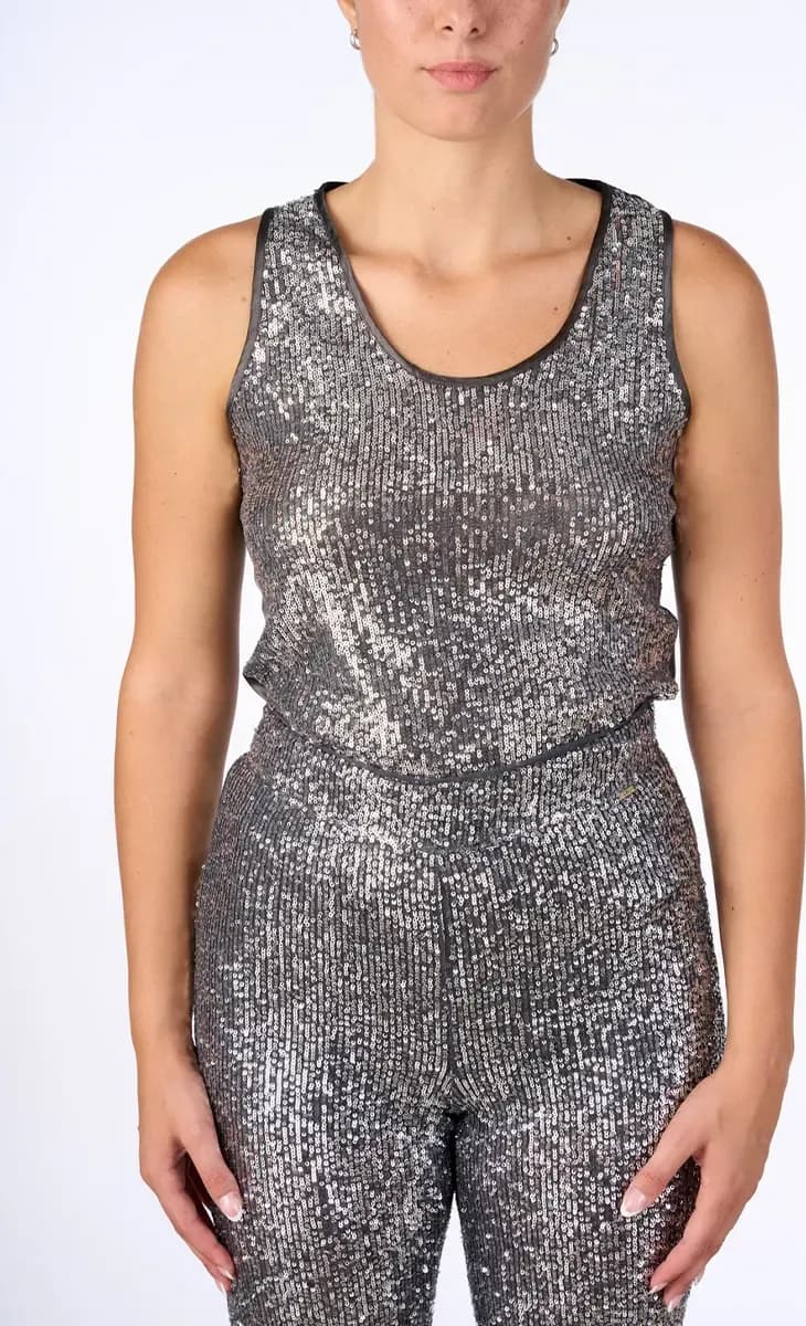 NUALY GLAMOUR | Canotta in paillettes - 2