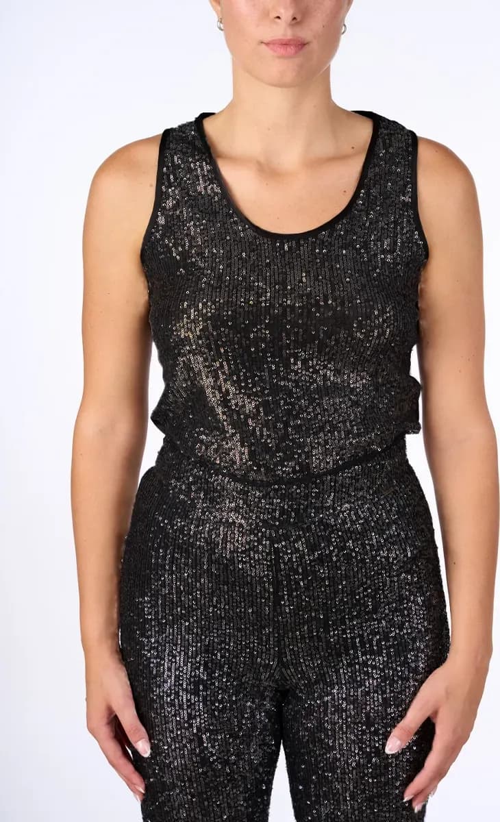 NUALY GLAMOUR | Canotta in paillettes - 5