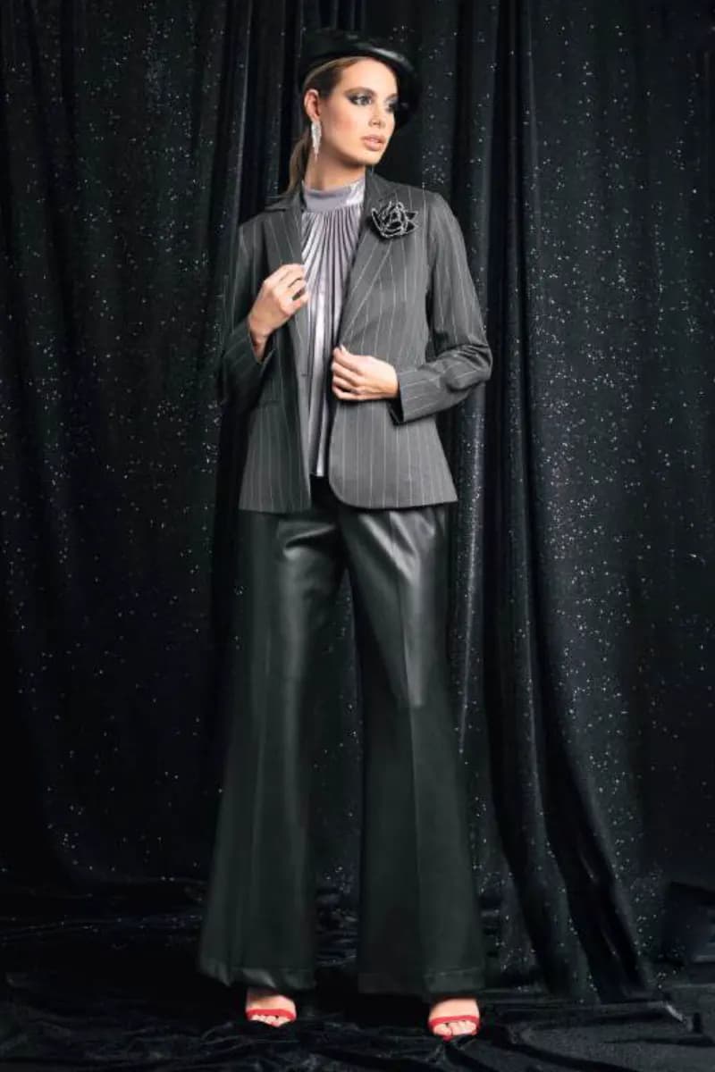 NUALY GLAMOUR | Giacca blazer gessato - 5
