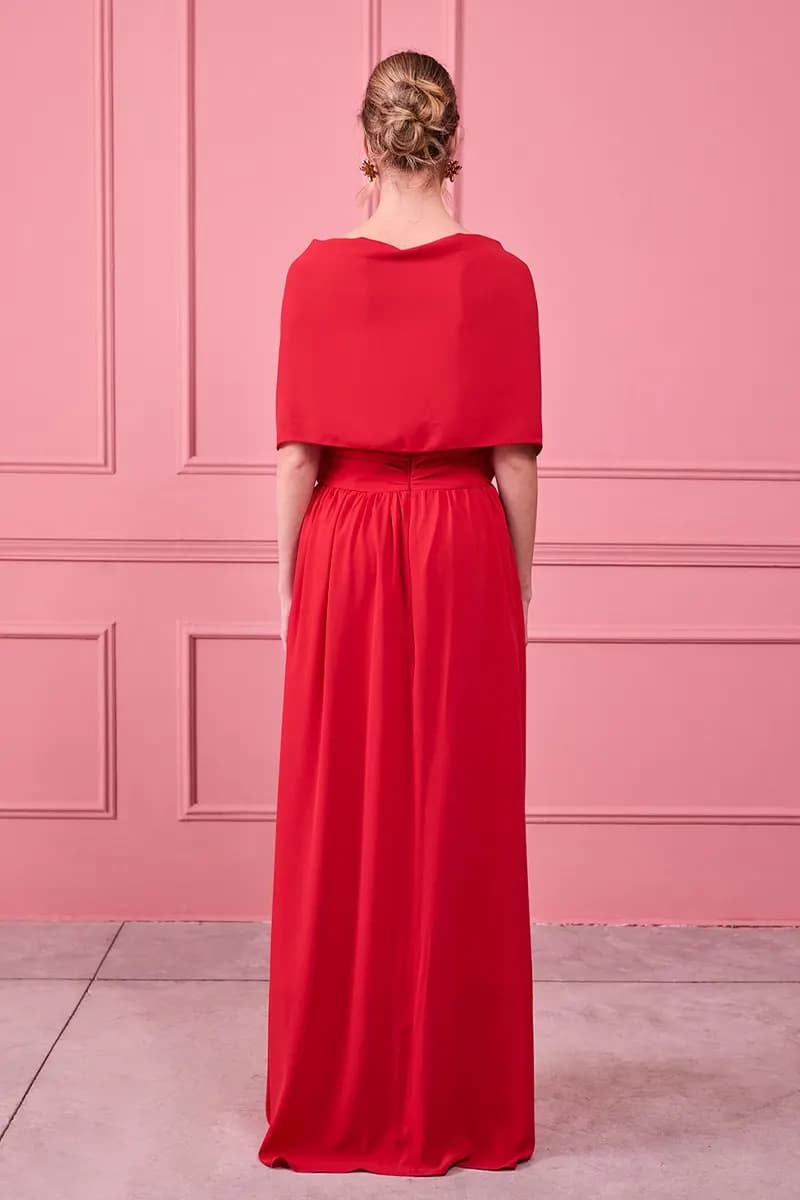 NUALY GLAMOUR | Abito lungo con rosa - 2