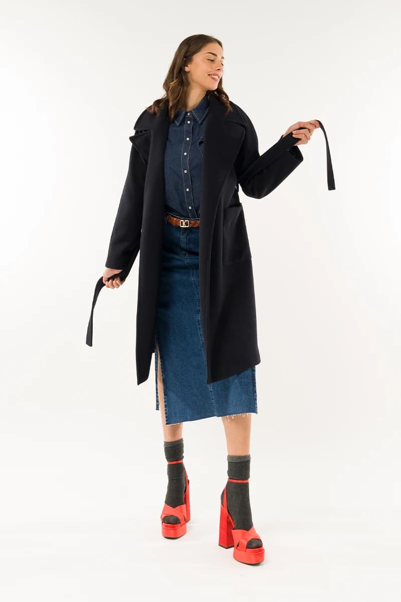 KONTATTO | Cappotto con cintura - 1