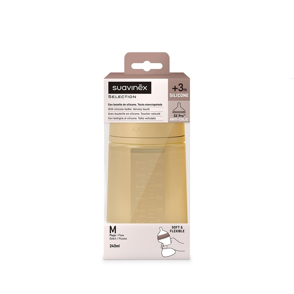 Biberon Suavinex Colour Essence Silicone SX PRO 240 ml Flusso M - Vari Colori – Giallo