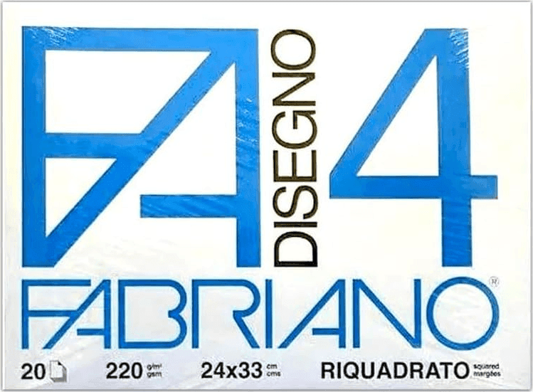 Fabriano - Album da Disegno, F4 Formato 24 x 33 cm, Fogli Squadrato, Grammatura 200gr/m2, 20 Fogli (5201597)