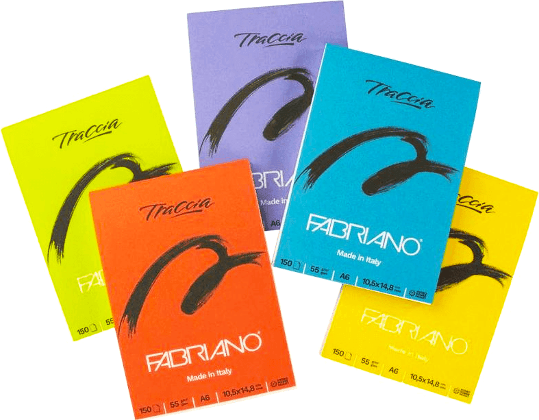Fabriano - Blocco Traccia A6 150 Fogli- 55 gr- colore Celeste (19100686) - 2