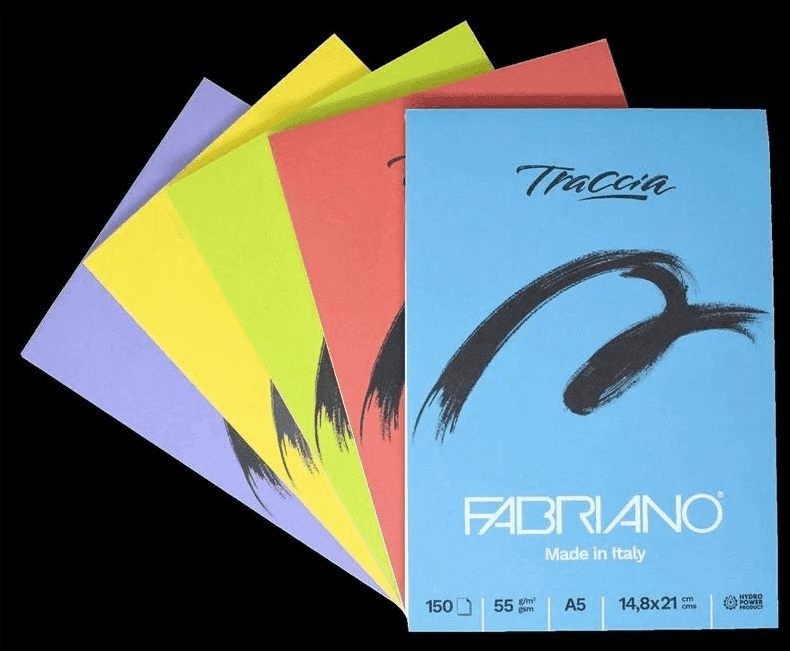 Fabriano - Blocco Traccia A5 150 Fogli- 55 gr- -5 colori assortiti (19100687) - 1