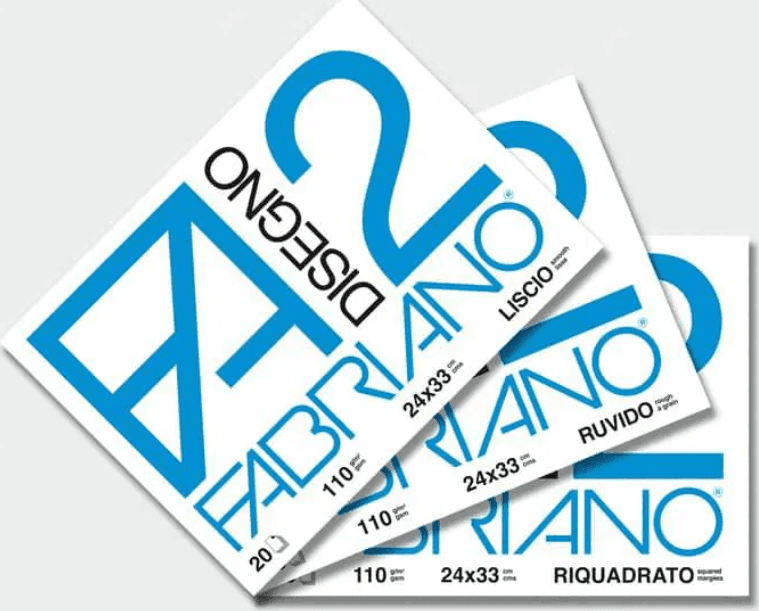 Fabriano- Album da Disegno F2 Ruvido 24x33 110gr - 10 Fogli - 2