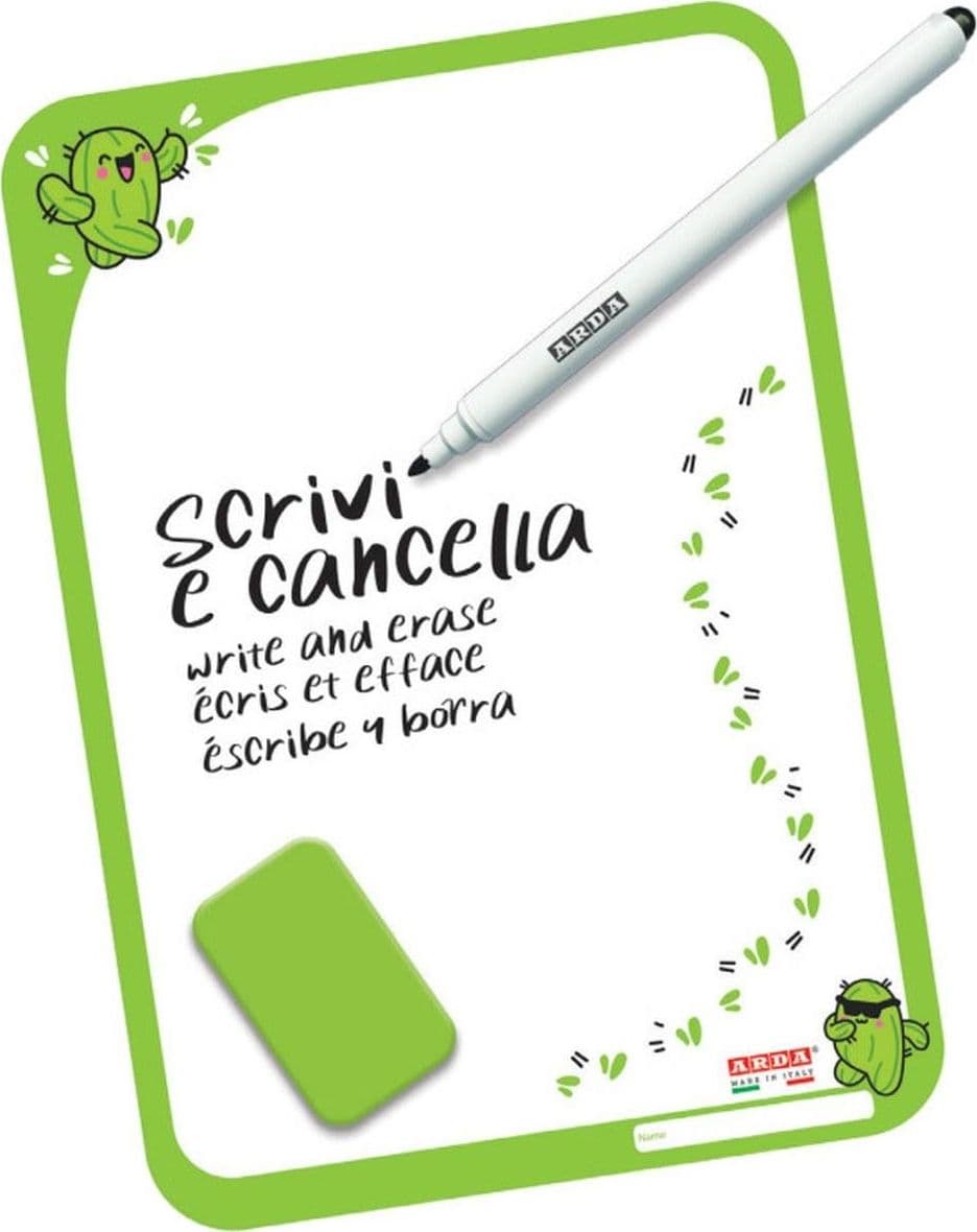 Arda - Lavagnetta cancellabile bifacciale Fancy - Scrivi & Cancella Assortito -18x25 cm - (3001FAN) - 2