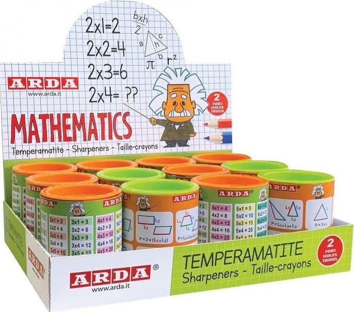 Arda - temperamatite lattina mathematics in metallo - 2 fori (825M) - 3