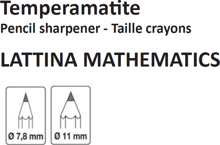 Arda - temperamatite lattina mathematics in metallo - 2 fori (825M) - 4