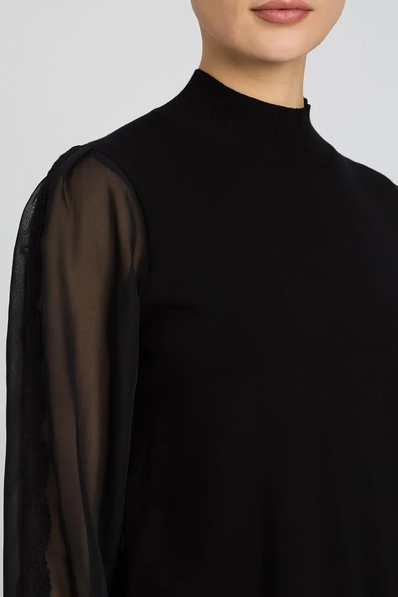 TWINSET | Maglia lupetto con maniche trasparenti - 3