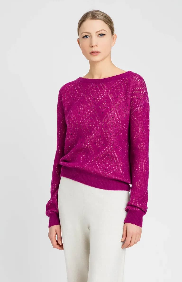 TWINSET | Maglia girocollo traforata