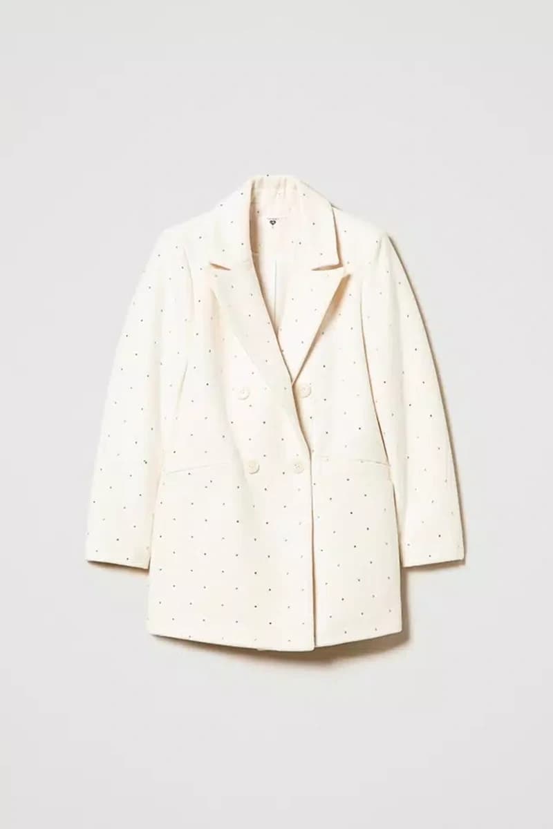 TWINSET | Cappotto caban in panno con strass - 6