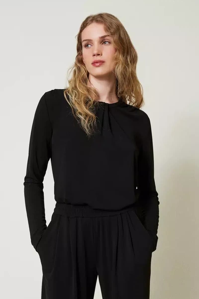 TWINSET | Blusa in jersey con drappeggio - 4