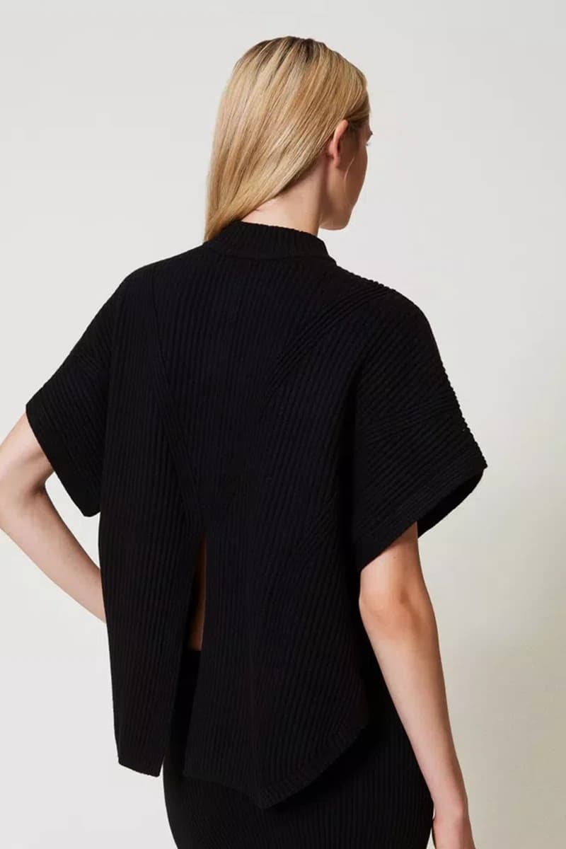 TWINSET | Maglia a poncho a costine - 2