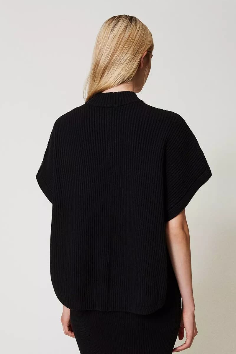 TWINSET | Maglia a poncho a costine - 3