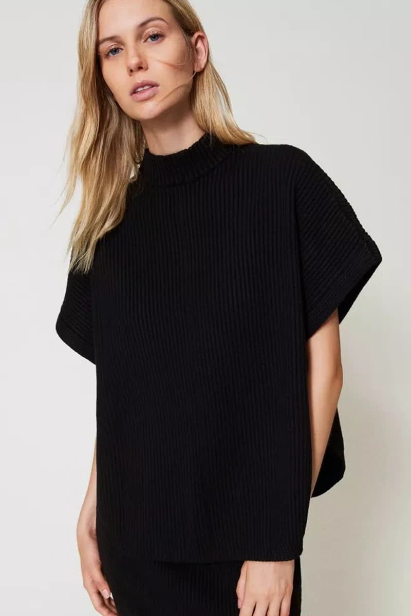 TWINSET | Maglia a poncho a costine - 5