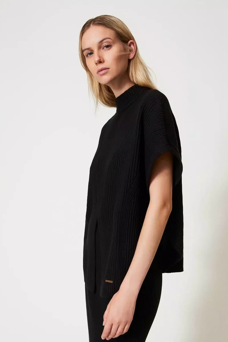 TWINSET | Maglia a poncho a costine - 6