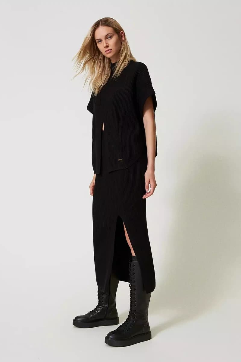 TWINSET | Gonna longuette a costine - 3
